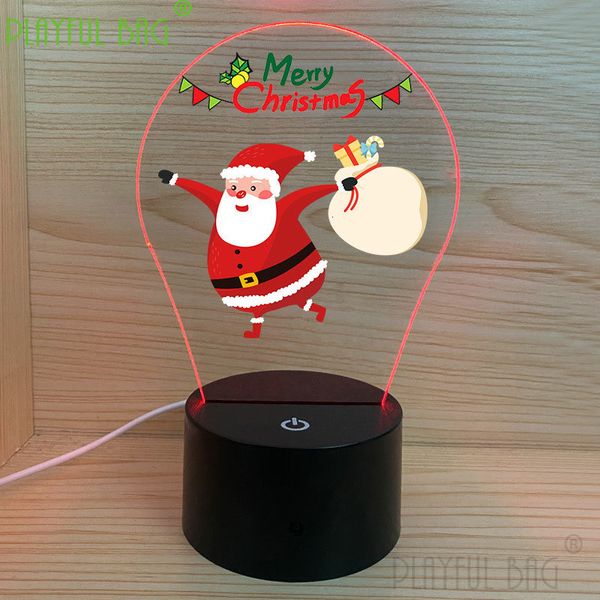 LED Işık Çubukları Noel 3D Küçük Gece Işık Renkli Dokunmatik Dokunmatik Masa Lambası Tatil Hediye Dekorasyon Aydınlık Yetişkin Oyuncak VD36 230724