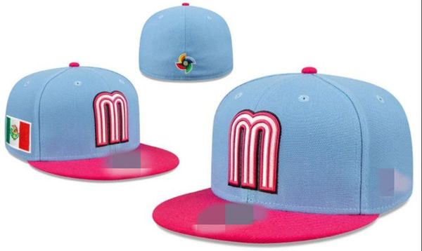 2024 Высокое качество Mexicos Встроенные кепки с буквой M Размер в стиле хип-хоп Шляпы Бейсбольные кепки для взрослых с плоским козырьком для мужчин и женщин Полностью закрытые встроенные m7