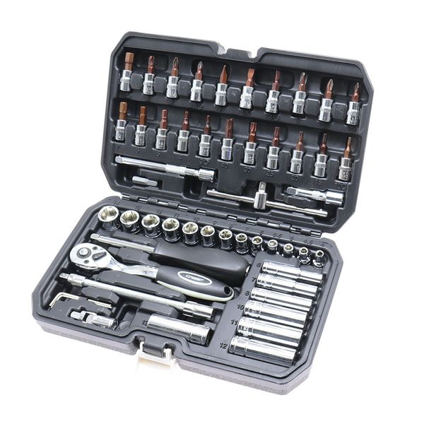 Tornavida zhcy 14 inç soket anahtarı 53 PCS Set Ratchet Secner Professional Bisiklet Araba Tamir Aracı Kitleri 230724