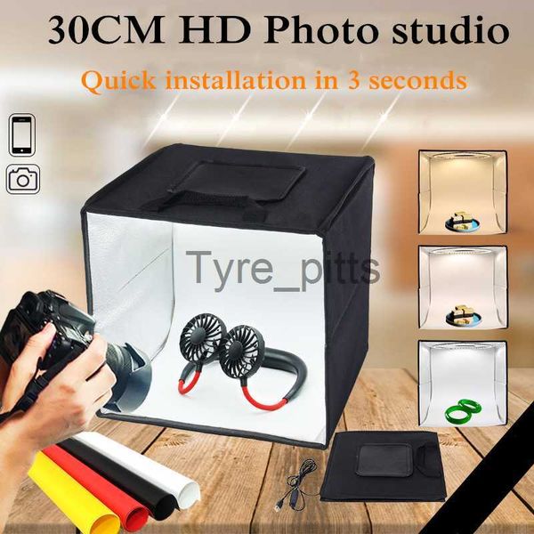 Difusores de flash caixa de luz 30*30 cm softbox portátil estúdio foto led lightbox com 3 cores de fundo para fotografia de mesa luzes led x0724 x0724