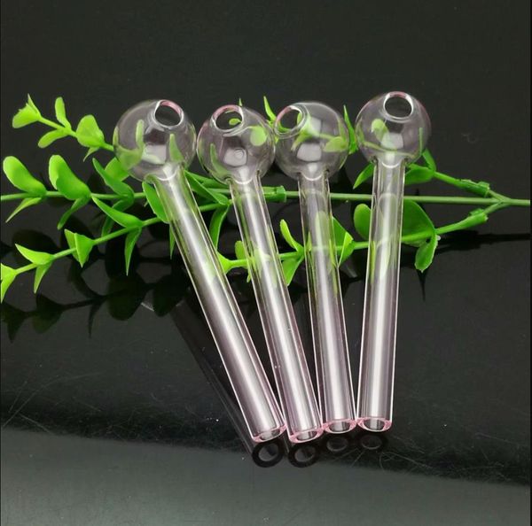 Glaspfeifen Rauchen geblasener Wasserpfeifen Herstellung mundgeblasener Bongs Rosa verdickter 10-cm-Glastopf mit geradem Durchmesser