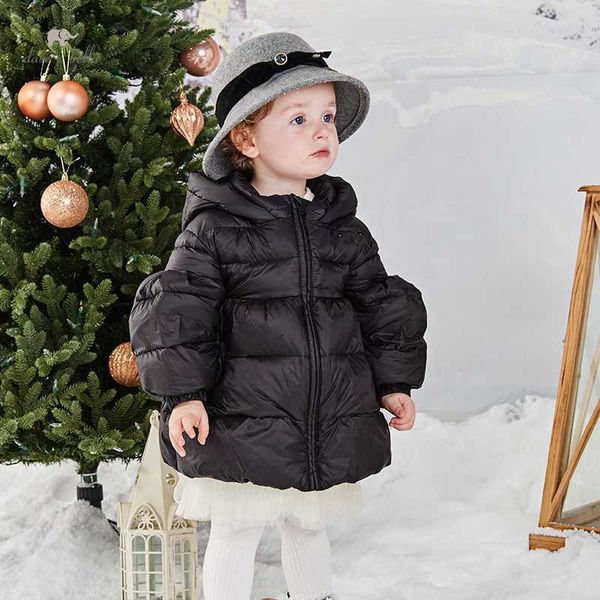 Casaco de penas Dave Bella Winter Hooded Warm Down Clothes Jacket Boys and Girls Kids Fashion Children's Clothing DB4223754 HKD230725