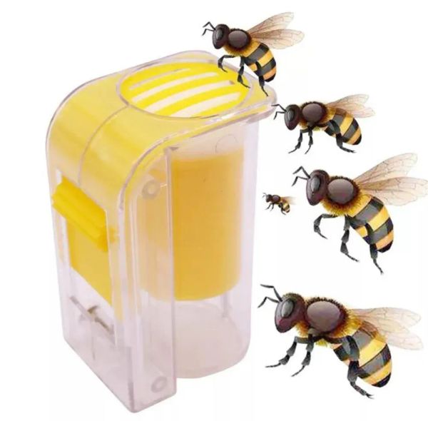 Nouvelle maison abeille reine marquage receveur en plastique une main marqueur bouteille piston en peluche apiculteur outil jardin apiculteur reine abeille attrape JY25
