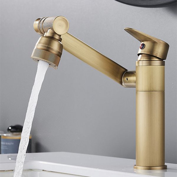 Rubinetto multifunzione per bagno Rubinetto per lavabo in bronzo antico Rubinetto per acqua calda e fredda Gru Rubinetti per acqua universali montati su ponte