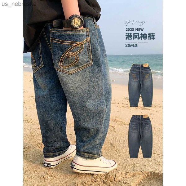 Frühling Jungen Casual Jeans Kinder Denim Zerrissene Jeans 3 4 5 6 7 8 9 10 11 12 Jahre Kinder Hosen Kleidung Harem Hosen Bagg L230518