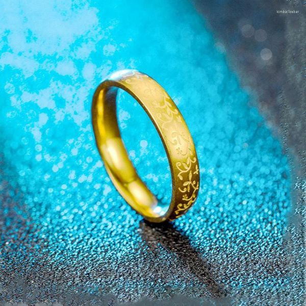Eheringe 2023 Mode Geschenk 4mm Damen Goldfarben Ring Trendy Zirkon Stein Herren Runder Verlobungsschmuck für Paare