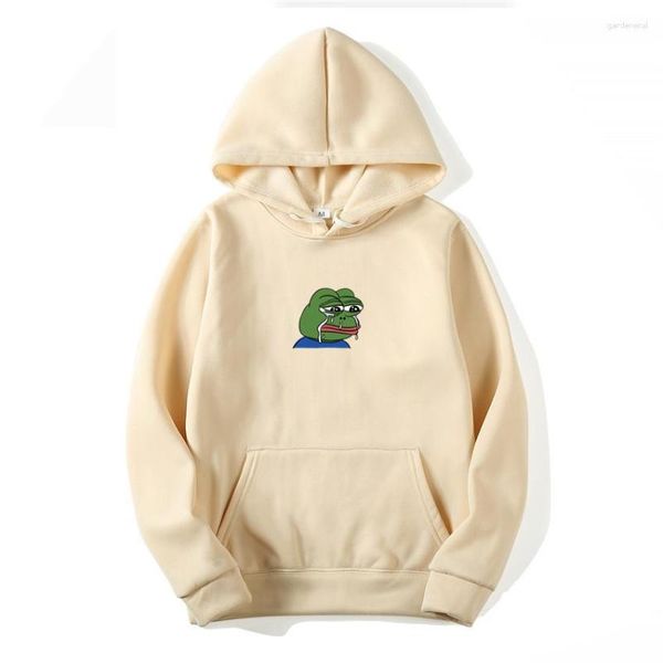 Felpe con cappuccio da uomo Funny Graffiti Print Sad Frog Uomo Donna Pullover Cartoon Felpa Fashion Hip Hop Fleece Maniche lunghe Streetwear