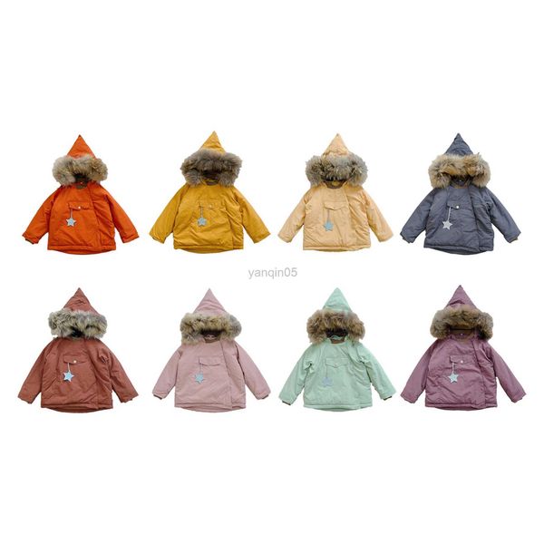 Piumino per bambini Cappotto 2022 Nuovo tappetino invernale Marca Ragazzi Ragazze Pelliccia con cappuccio Caldo Giacca spessa Cappotto Bambino Bambino Cotone Capispalla Abbigliamento HKD230725