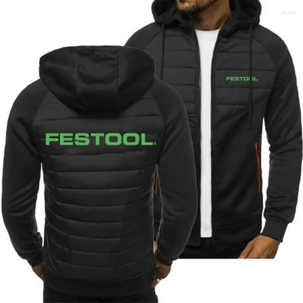 Moletons masculinos 2023 masculinos para ferramentas Festool logotipo primavera outono jaqueta casual moletom manga longa com zíper com capuz