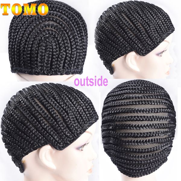 Шапки для париков Tomo 1pcs Black Super Elastic Cornrow Cap для плетения Crochet Braid Wig Caps для того, чтобы сделать парики, продавая ткацкие ткащи