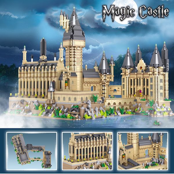 Aktionsspielfiguren K Built Magic Castle Micro Mini Bausteine DIY 3D Ziegel Modell für Kinder Potter Spielzeug Erwachsene Geschenk Desktop Dekoration 230724