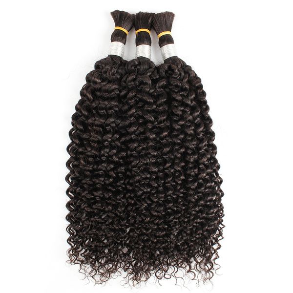 Volumes de cabelo Cabelo a granel para trançar Cabelo humano indiano encaracolado Jerry 14 a 24 polegadas Sem tramas 90 gpeça Cabelo de cor natural 230724