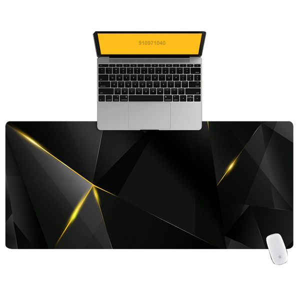 Tapete de mesa para computador de escritório dourado e cinza, teclado, mouse pad grande, almofada para laptop, mesa, tapete antiderrapante, tapete para mouse gamer