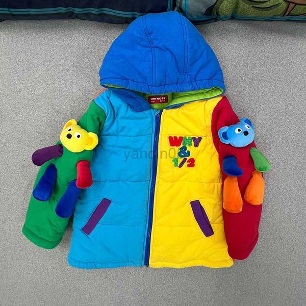 Piumino 2023 Autunno e Inverno Marchio di moda giapponese Abbigliamento per bambini 1/2 Forma di bambola Vestiti di cotone per ragazze per bambini con peluche HKD230725