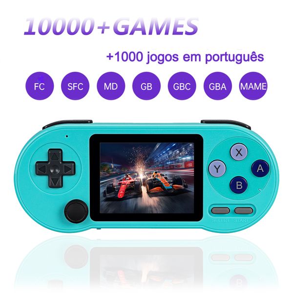 SF2000 Handheld Game Player 3 polegadas IPS Screen Portable Video Game Console Built-in 32G 10000+ Retro Games Support TV AV Output