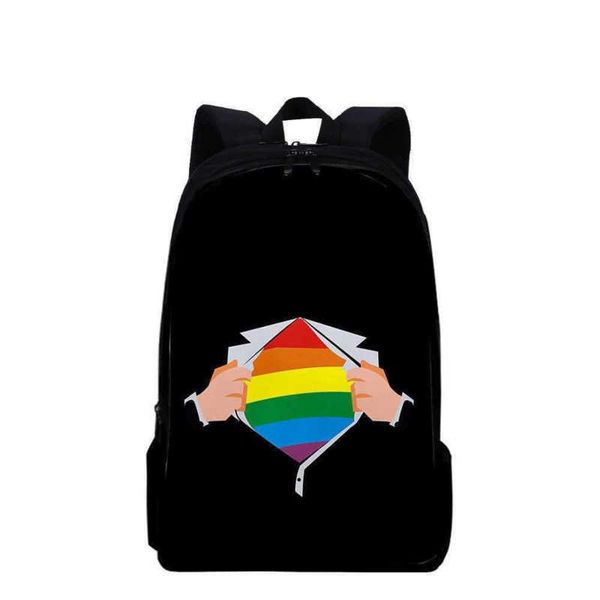 3D sırt çantası satmak LGBT gökkuşağı sırt çantaları büyük kapasiteli seyahat çantası yükü azaltma ve aşınmaya dayanıklı arka paket tasarımcı çantası 230522