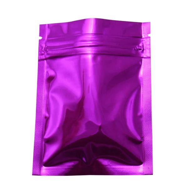 wholesale 7.5x10cm Cerniera Top Mylar Borsa richiudibile Foglio di alluminio Chiusura a zip Pacchetto Borse per campioni alimentari Top Fashion