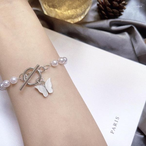 Link-Armbänder, koreanische Version von Super Fairy Butterfly Pearl Armband weiblich, Ins Joker verblasst nicht, Freundinnen, Geburtstagsgeschenk, weiblich.