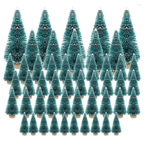Opbergzakken 50 STUKS Miniatuur Kunstmatige Kleine Sneeuw Vorst Bomen Grenen Kerst DIY Feestdecoratie Ambachten