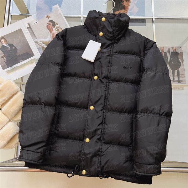 Daunenmäntel für Damen, Designer-Brief-Winter-Schwarzjacken, lockere, übergroße Jacke, Oberbekleidung, abnehmbare Ärmel