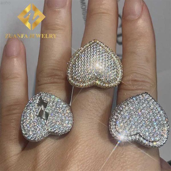 Продажа готова к отправке Hiphop Jewelry 925 Серебряное серебро VVS Moissanite Diamond Iced Out Ron