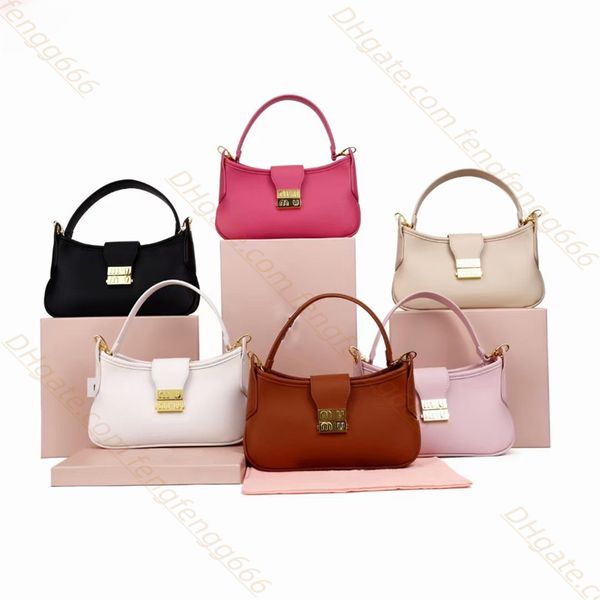 Atacado Bolsa de couro genuíno Top designer Bolsa de axila feminina Bolsa de ombro de luxo Cor sólida Bolsa de senhora com fivela Bolsas de noite Bolsas de embreagem Bolsas vagabundos Carteira