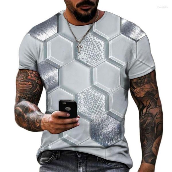 Camisetas masculinas 2023 camiseta manga curta verão 3d secagem rápida corpo esportivo folgado moda hip hop top com decote em bico