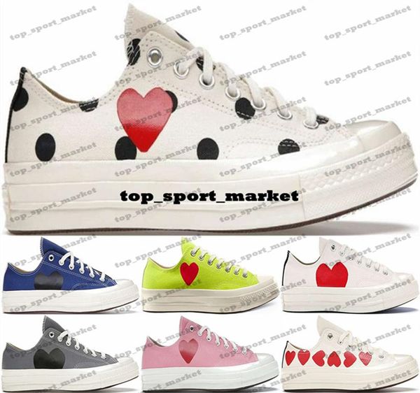 Mulheres Chucks Taylors All Star 70 Ox Sapatos Sapatilhas Tamanho 5 11 Mens Us5 Running CDG Midnight Blue Designer Casual Us 5 Treinadores 1952 Commes des Garcons PLAY Branco Preto Vermelho