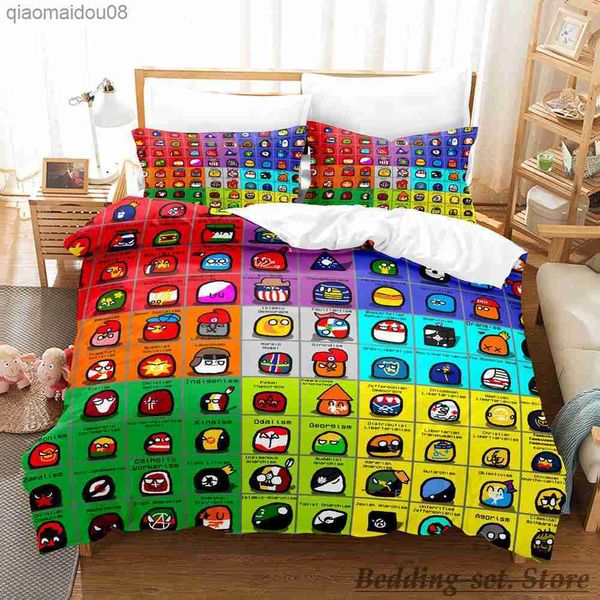 New Countryball Polandballs Set di biancheria da letto Single Twin Full Queen King Size Bed Set Aldult Kid Camera da letto Copripiumino Set Anime L230704