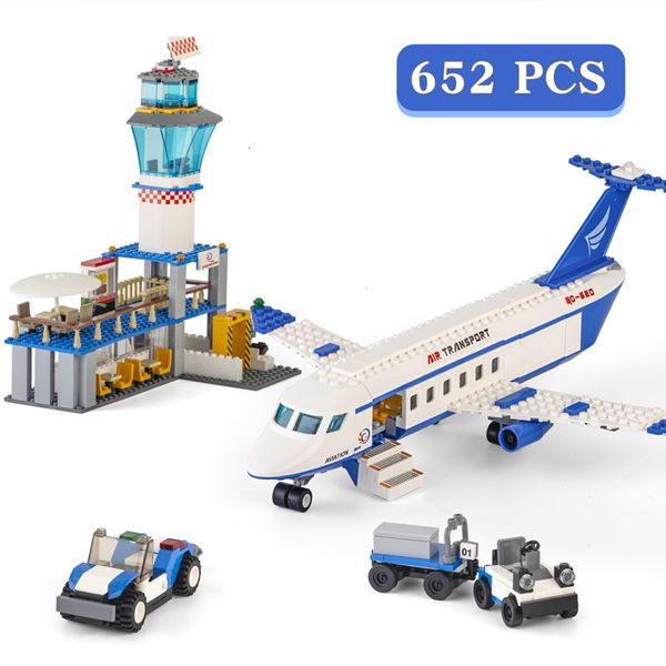 Blocchi Building Block Aereo Internazionale Aeroporto Stazione Città Amici Aereo Airbus Figura Mattoni Vacanze Giocattoli per bambini Regali 230725