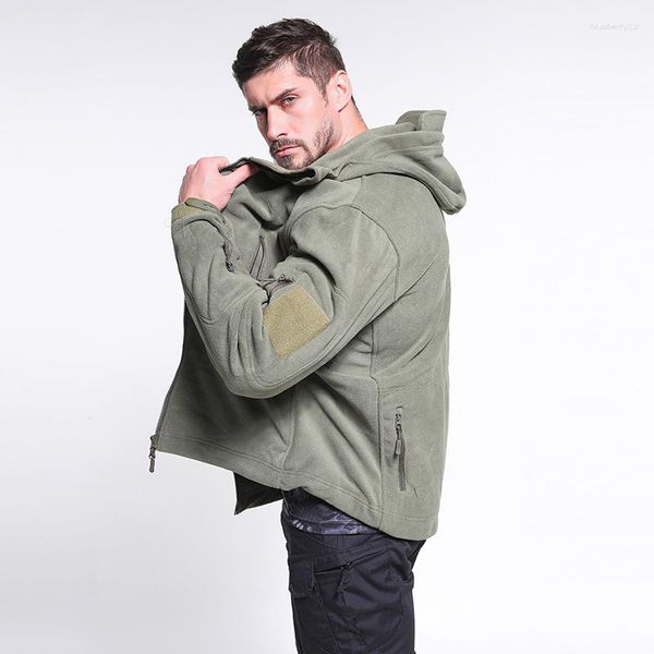 Männer Pelz Wandern Fleece Jacke Männer Winter Camping Windjacke Trekking Bergsteigen Jagd Outdoor-Sport Warme Mäntel