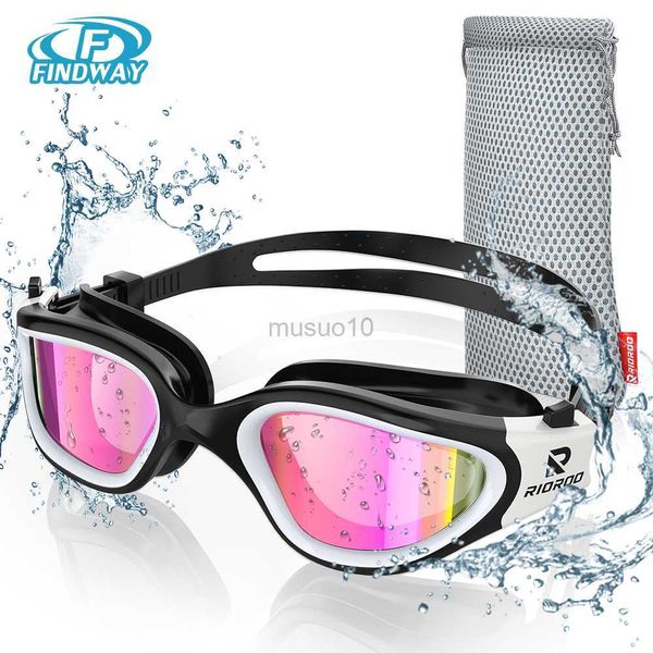 Gözlük yüzme gözlükleri polarize yüzme gözlükleri yetişkin anti sis/sızıntı yok/net geniş görme/UV koruma/profesyonel havuz açık su HKD230725