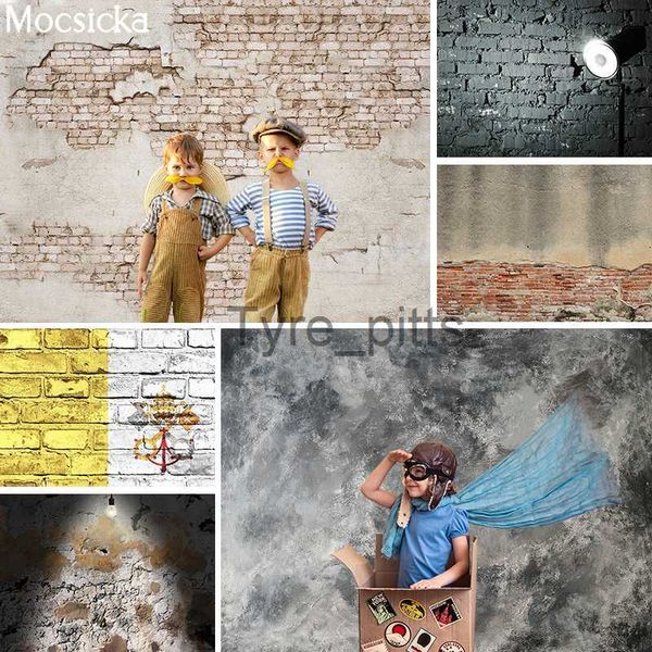 Hintergrundmaterial Mocsicka Backsteinmauer Fotografie Hintergrund Ländlich Retro Jungen Wand Fotografie Hintergrund Kinder Erwachsene Porträt Foto Requisiten x0724