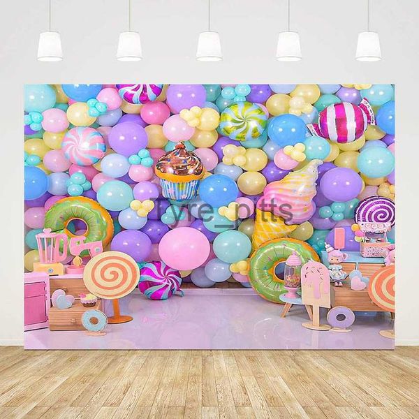 Фоновый материал Mehofond Candy Bar Candy Color Balloon Фоон новорожденный детский день рождения торт