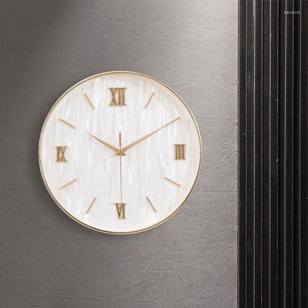 Relógios de parede Nordic Creative Silent Clock Style Elegante Modern Luxury Living Room Duvar Saati Minimalist Deco WK50WC