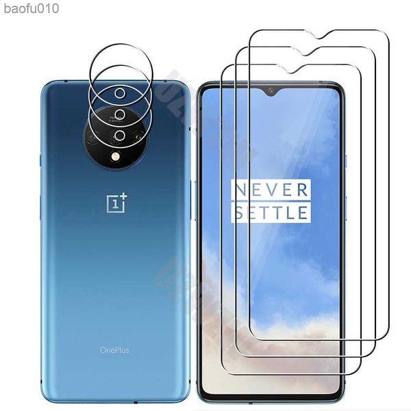 Para Oneplus 7T Lente de Câmera Película e Protetor de Tela de Vidro Temperado Protetor de Telefone L230619