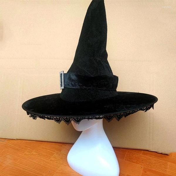 Baskenmütze Halloween Hexenhut für Kinder Erwachsene Party Cosplay Kostüm Requisiten Gruselige Mütze
