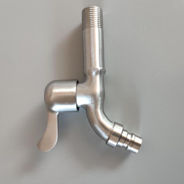 Rubinetti per lavabo da bagno di buona qualità 13 cm Longthen 1/2 Inche Tubo di ingresso DN15 Rubinetto adattatore per lavatrice Rubinetto Rubinetto Acciaio inossidabile 304 Veloce