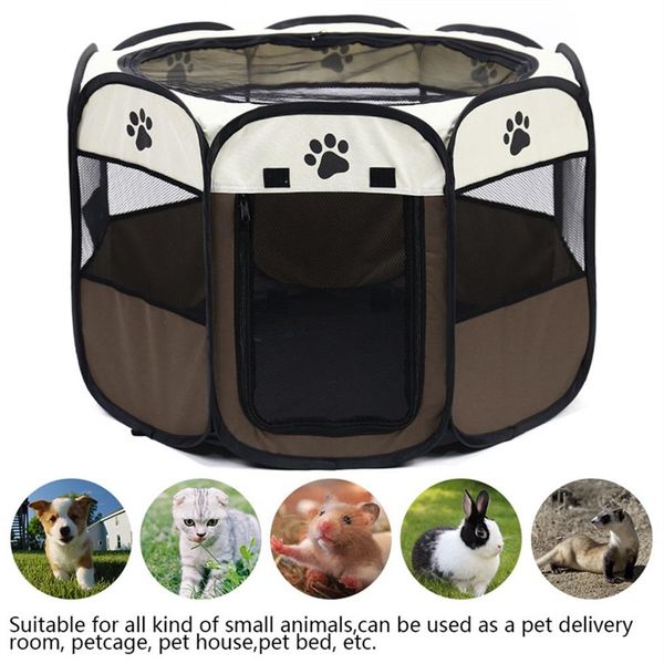 Tenda portatile pieghevole per animali domestici Tenda per cani Box multifunzionale Gabbia per cani Funzionamento facile Recinzione ottagonale Tenda per gatti traspirante234s