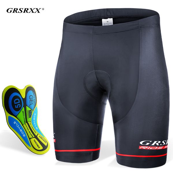 Shorts de ciclismo GRSRXX Shorts de ciclismo masculinos de verão MTB à prova de choque 5D Gel Pad Ciclismo Meia-calça respirável Corrida de estrada Shorts de bicicleta