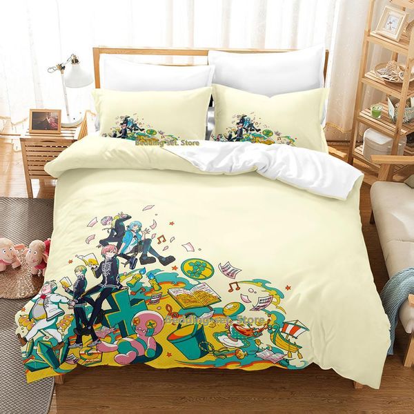 Conjuntos de cama Game Jack Jeanne Set Single Twin Full Queen King Size Bed Adulto Kid Bedroom Duvetcover Sets Anime Sheet 230725