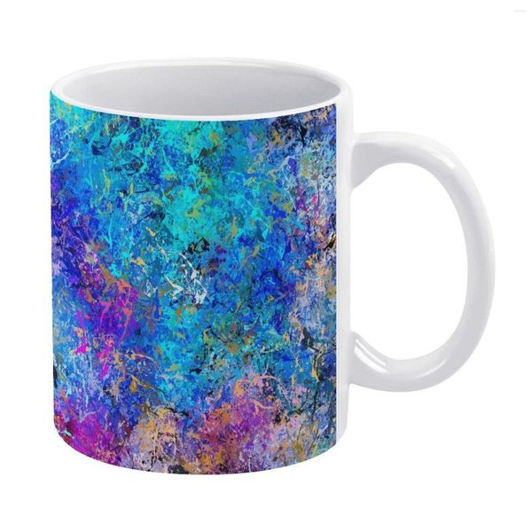 Tassen, Neonfarben-Tasse, abstrakter Spritzer, Kaffee, kreative Neuheit, Keramiktassen