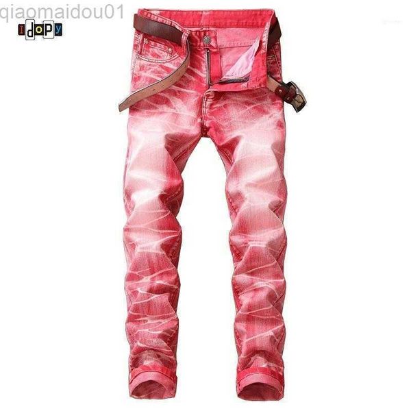 Мужские джинсы мужские джинсы идопия Swag Mens Designer Brand Brand Hip Hop Skinny Plus Plus размер вымытые брюки High Street Slim Fit для Men1 L230725