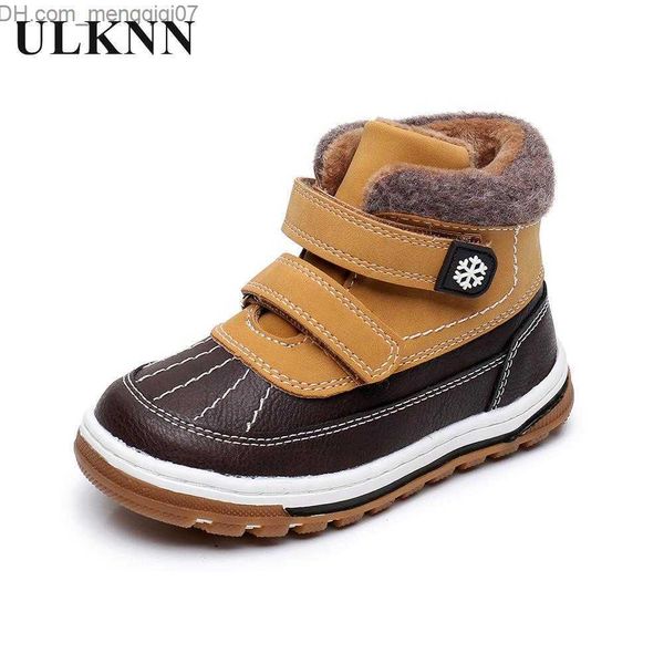 Turnschuhe Kinder Snowy Stiefel 2023 Neue Baby Boy Ermian Stiefel Verdickt Winter Halten Warm und Bequem Rutschfeste Braune Stiefel Z230725