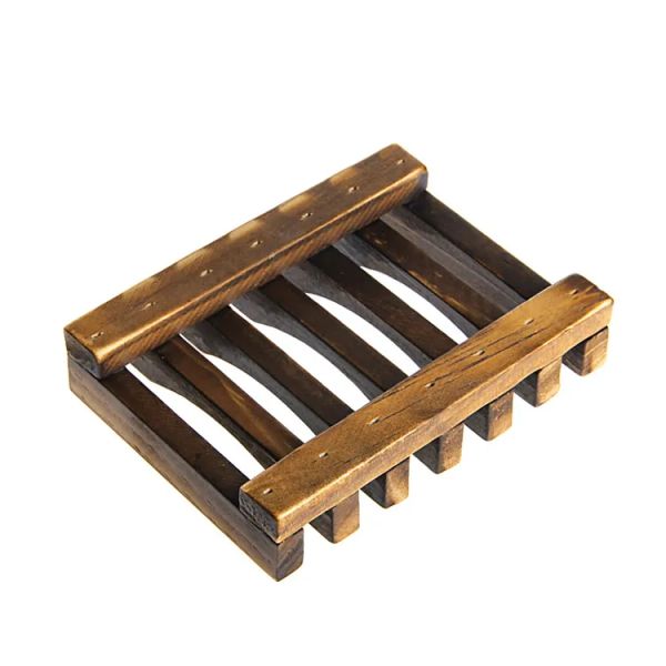 Suporte de bandeja de saboneteira de bambu de madeira natural de luxo, caixa de armazenamento, recipiente para placa de banho, banheiro