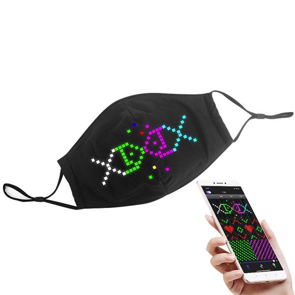 Vendita calda all'ingrosso APP controllata programmabile Halloween Party Rave LED Light Up Face Mask