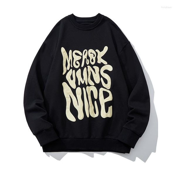 Männer Hoodies Hip Hop Retro Straße Marke Kleidung Hohe Qualität Casual Lose Pullover 2023 Design Harajuku Stil Halb Schlaf top