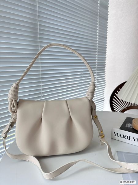 Paseo Designer Bags Tote Spain Alça de Ombro Estilo Dumpling bag Paseo White Brown Luxury Crossbody 25cm Knotting Hand Semicircle Leather Handbag