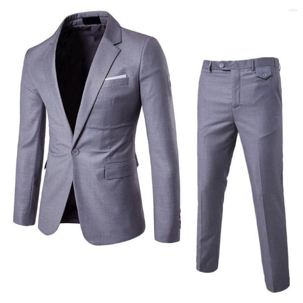 Ternos masculinos primavera verão padrinhos masculino conjunto de duas peças terno completo casual casamento boate ajuste fino blazer preto para homens