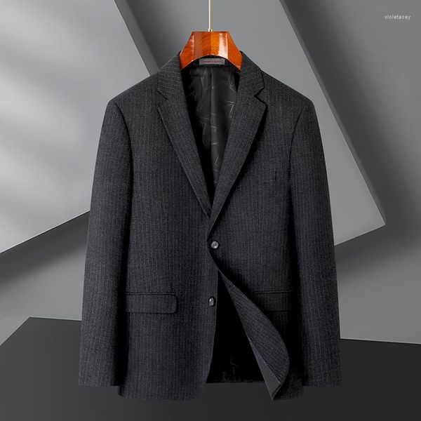 Erkek Suit Butik XL-9XL Moda Business Kore versiyonu artı Fat Stripe İngiliz tarzı boş zaman İnce İş Düğün Host Blazer
